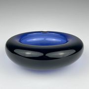 Cendrier en verre bleu par Per Lütken pour Holmegaard, Danemark, 1962