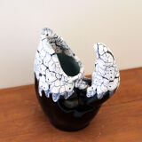Black and white ceramic pitcher