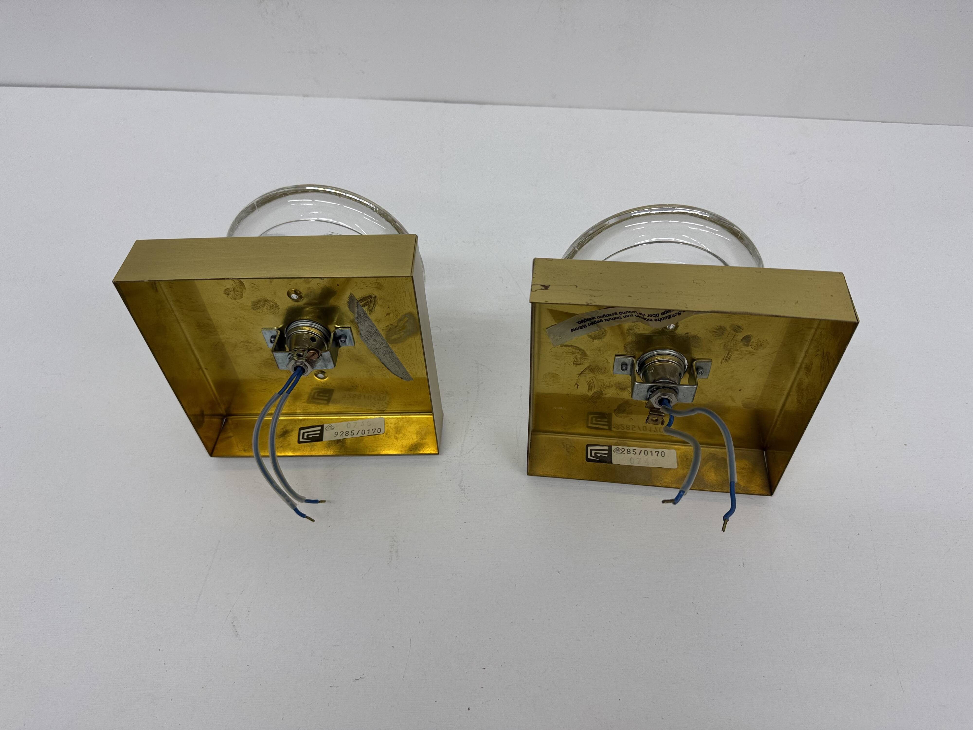 Vintage Peill & Putzler Ice glass Wall Lamp , 1970s