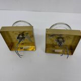 Vintage Peill & Putzler Ice glass Wall Lamp , 1970s