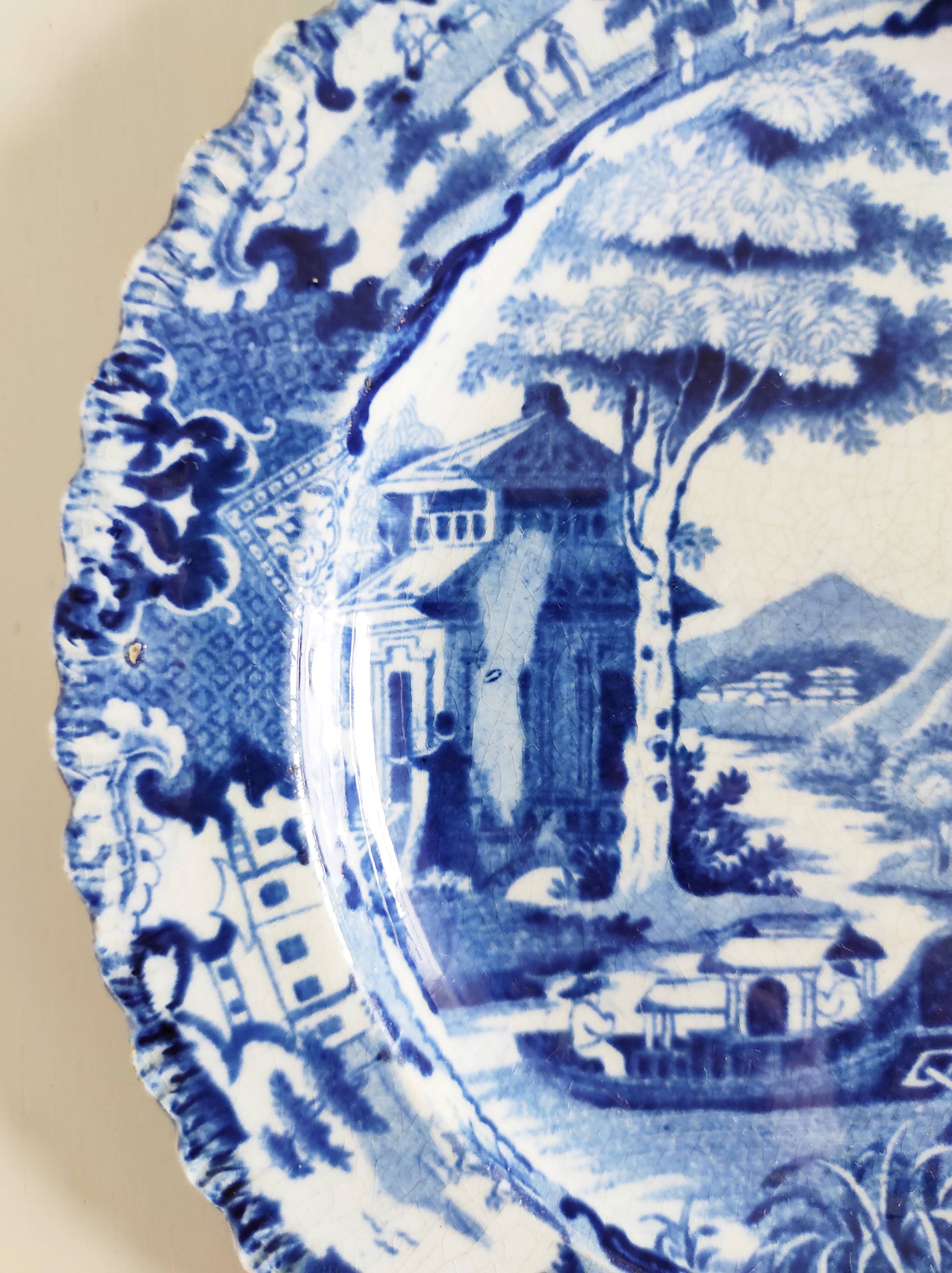 Calais earthenware 4 pagoda plates