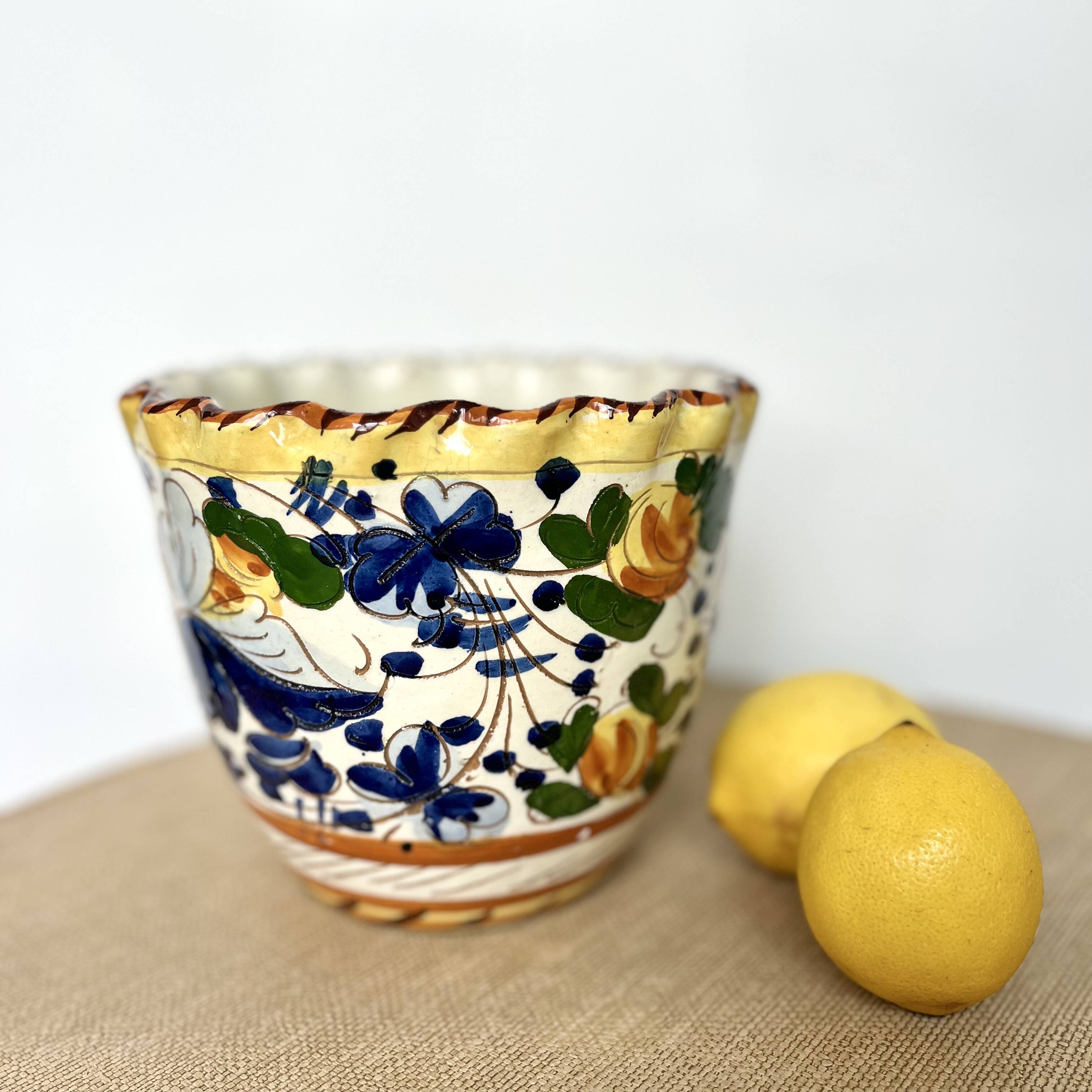 Cache pot fleurs plante céramique émaillée