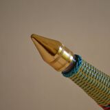 Scoubidou bottle or carafe and its Spoutnik Rocket support Space Age