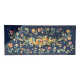 Large vintage canvas tapestry with floral pattern 1970