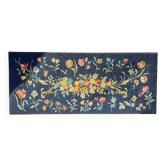 Grande tapisserie canevas vintage motif fleuri 1970