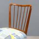 Vintage beech and fabric chairs, design, Italy, 1960s