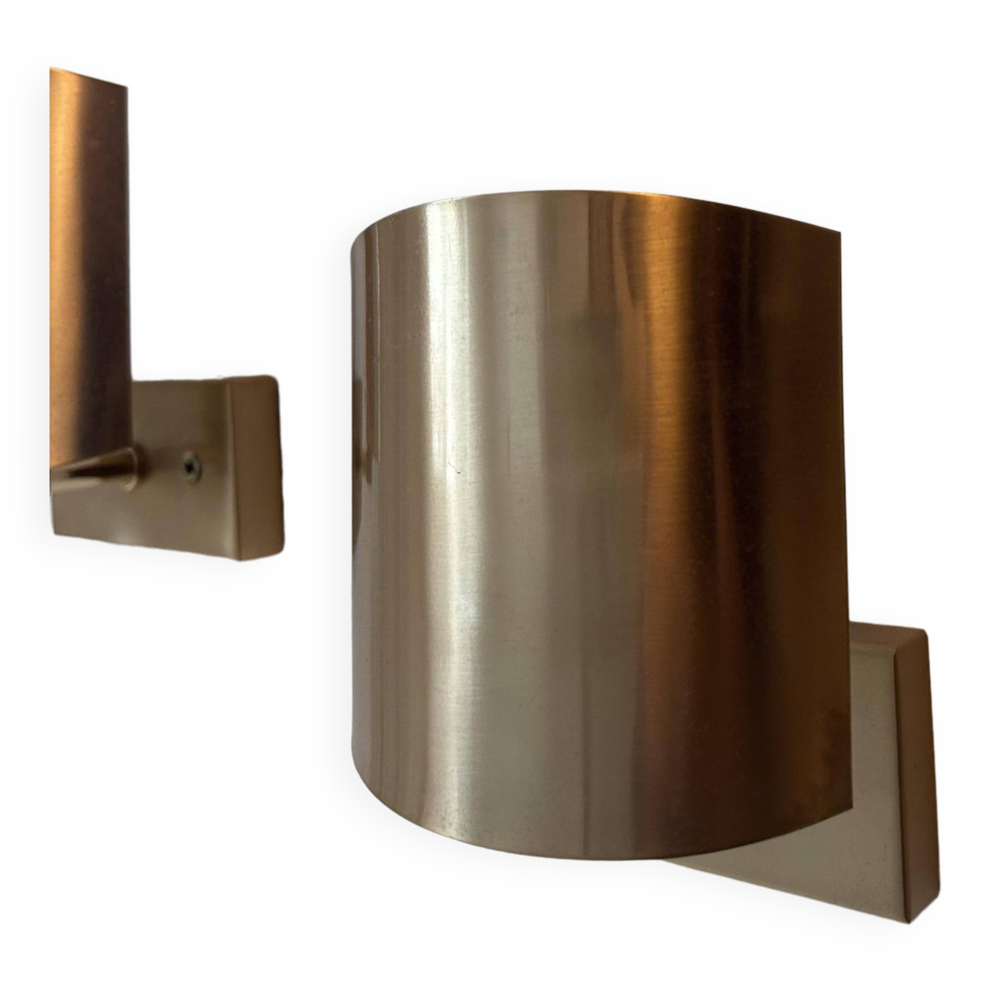 Pair of vintage adjustable wall lights, brass, SCE France 1970