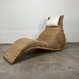 Karlskrona lounge chair by Karl Malmvall for Ikea, rattan