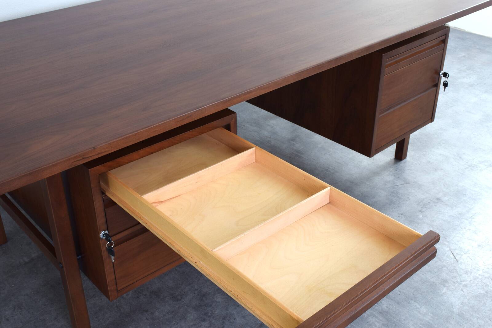 Mid-Century Large American Walnut Executive Desk