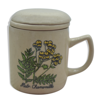 Vintage sandstone tisanière on the theme of chamomile botany