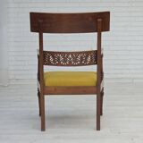 1920-30s, carved wood armchair, design after Georges Jacob, reupholstered.