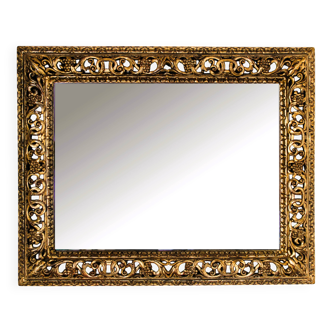 Miroir baroque italien en bois sculpté – finition Mecca Fiorentina