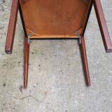 Chaise en teck et skaï noir de style scandinave