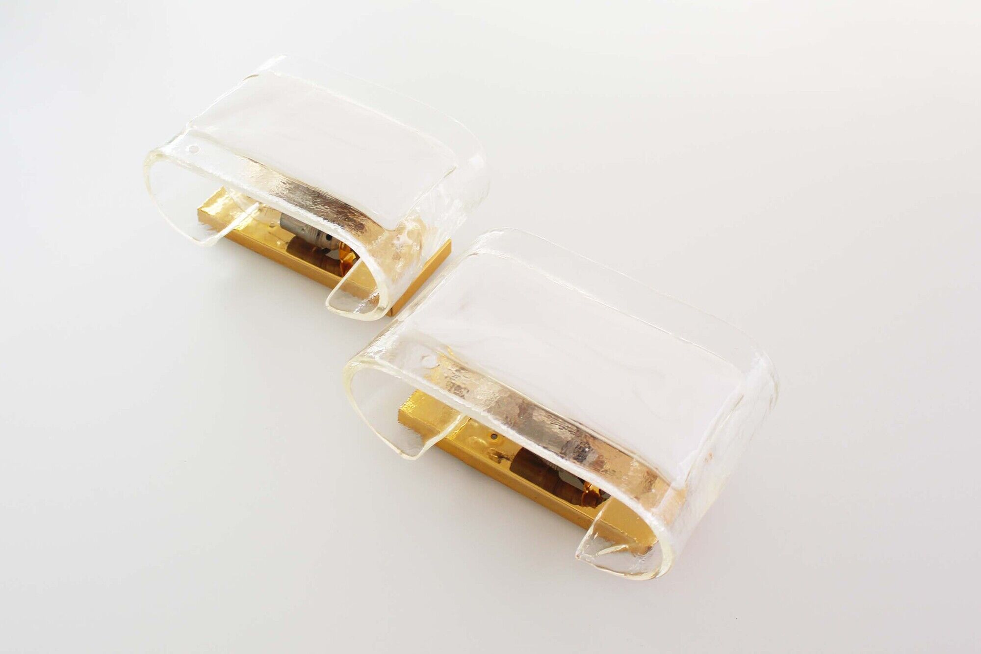 Pair of Heavy Petite Muranoglass and brass sconces by La Murrina