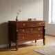 Commode ancienne en noyer 3 tiroirs, Italie XIXe siècle