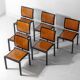 Set of 1980s Bruno Rey Quadro chairs for Dietiker Switzerland