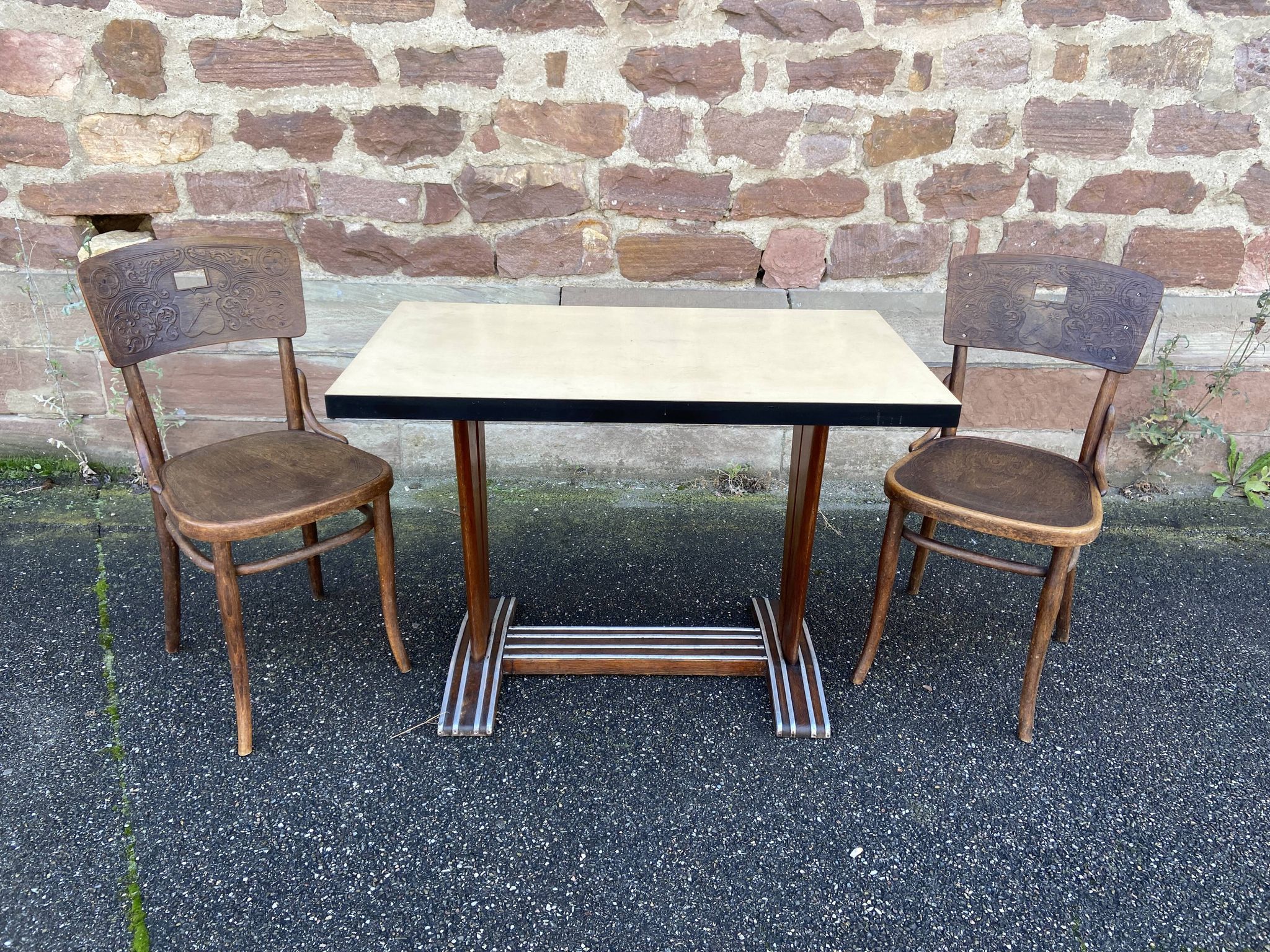 2 Chairs bistro café of the theater of COLMAR Viennese curved wood Thonet Nr 57