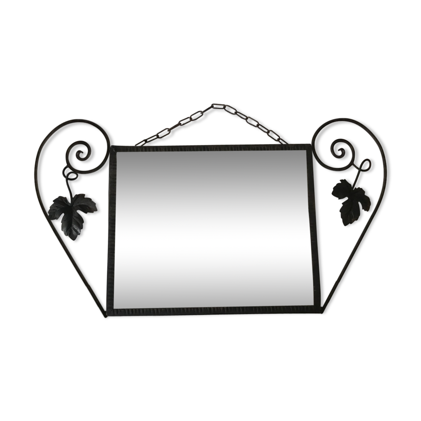 Art deco wrought iron mirror - 53x30cm