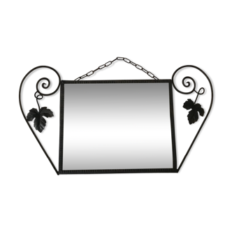 Art deco wrought iron mirror - 53x30cm