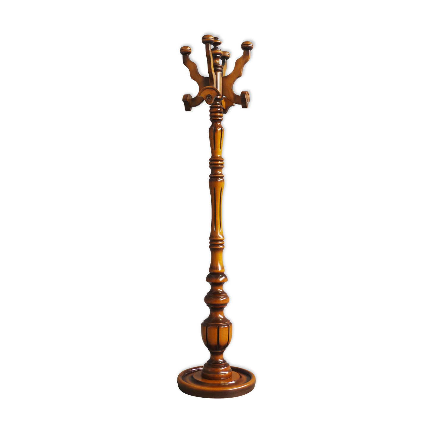 Column hanger in walnut turned beech, 1970s