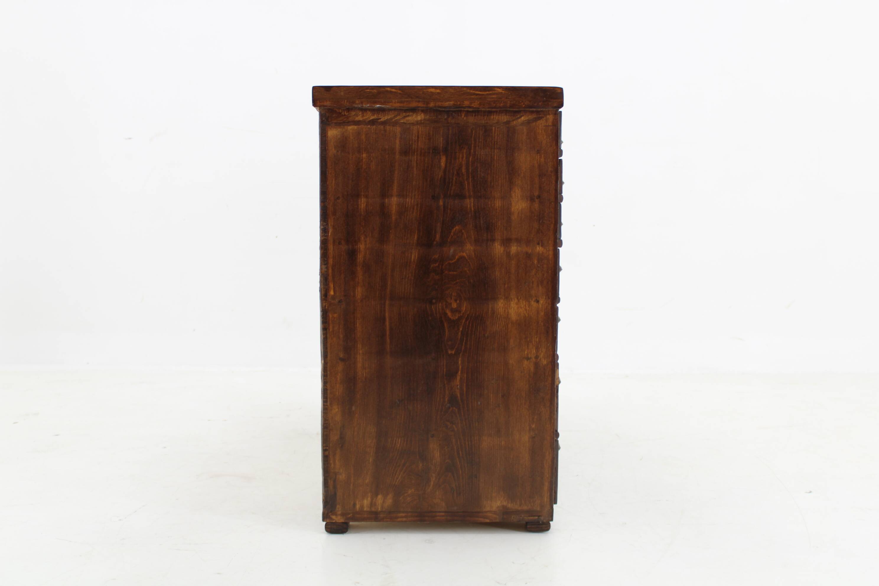 1940s Industrial Beech Wooden Chest of Drawers