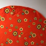Nappe ronde et 7 serviettes seventies années 70