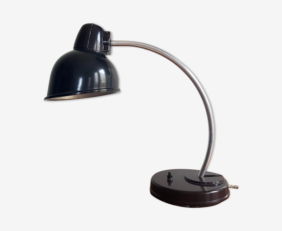 Lampe de bureau vintage noire VEB Leuchtenbau 1950