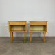 Paire de tables de chevet vintage années 60, bois blond