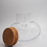 Round glass carafe with cork stopper