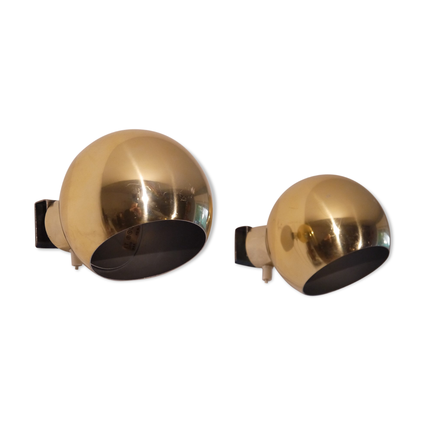 Pair of vintage brass wall lights