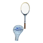 Raquette tennis ancienne snauwaert trainer bois + housse slazenger vin