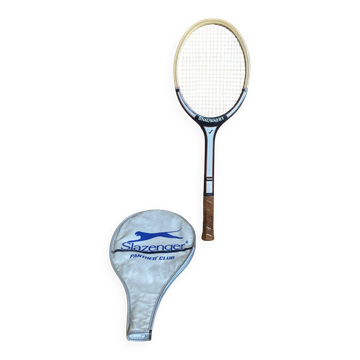 Vintage tennis racket snauwaert trainer wood + slazenger wine cover