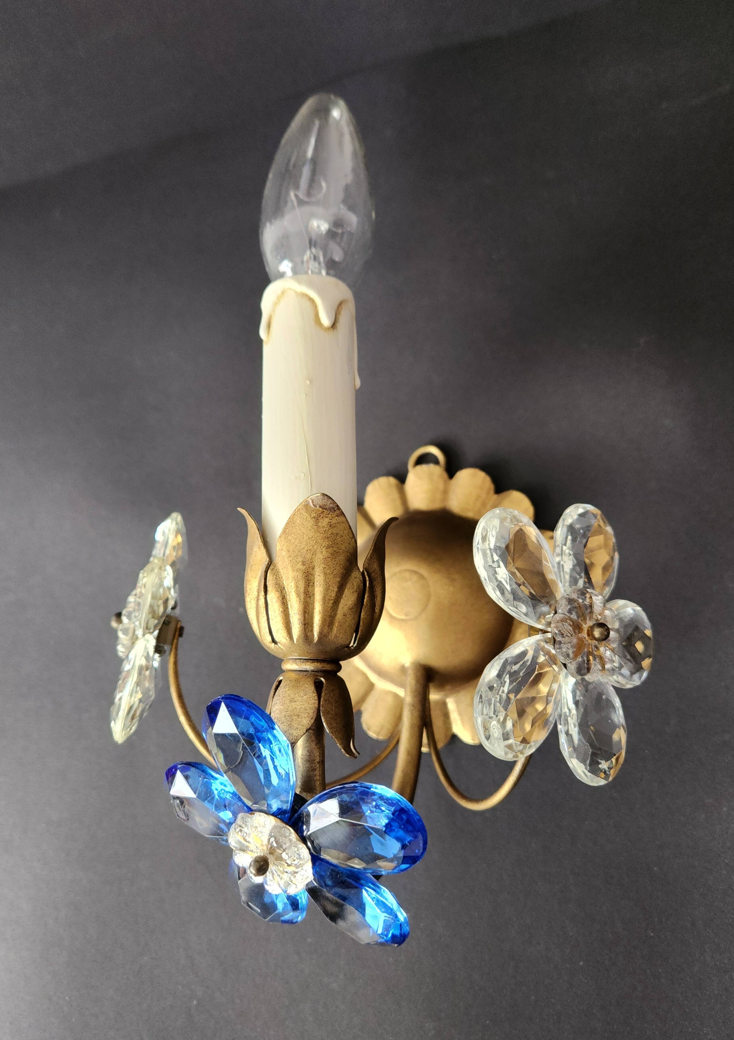 Set vergoldet Wandlampe Murano Kristall