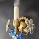 Set vergoldet Wandlampe Murano Kristall