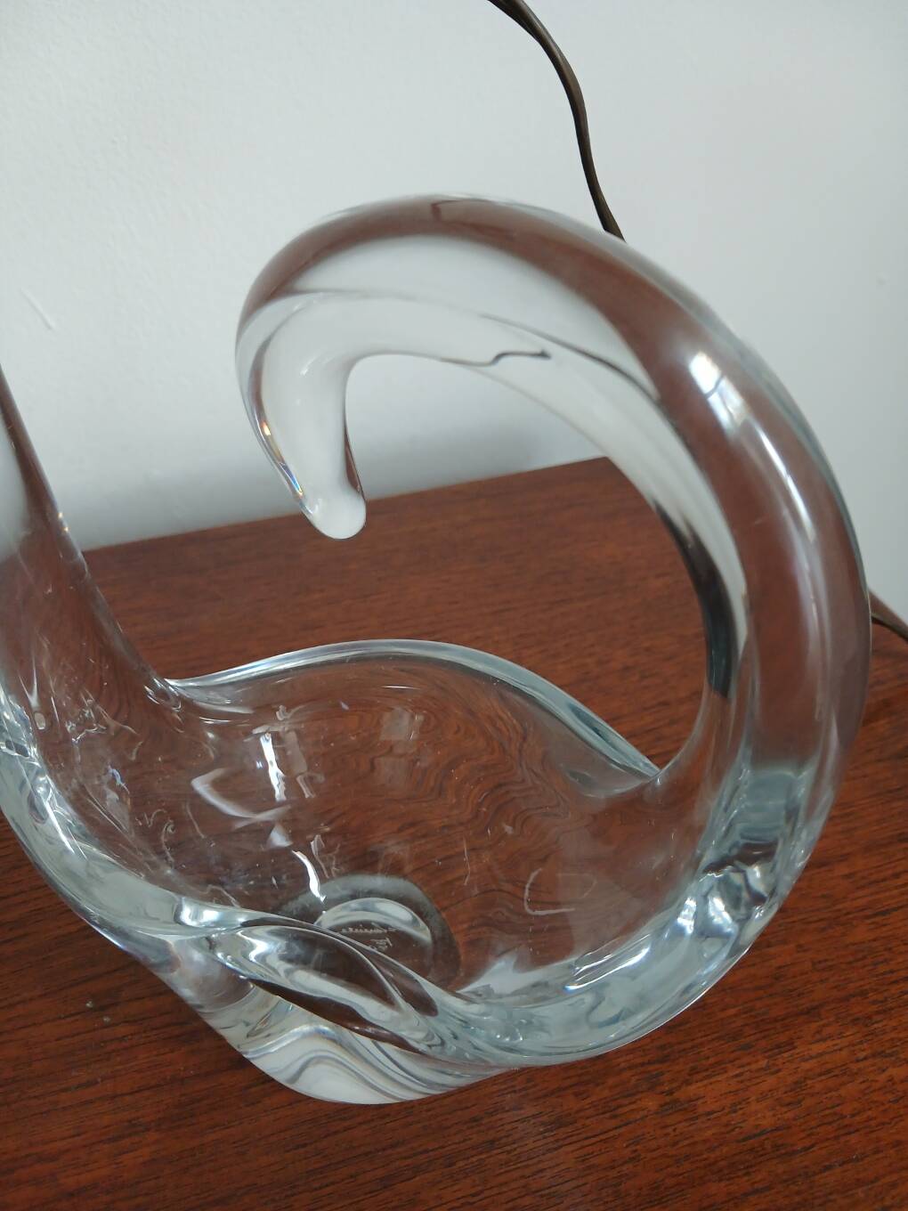 Antique lamp base in Schneider France crystal.