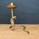 Brass candle holder in the shape of cobra -snake