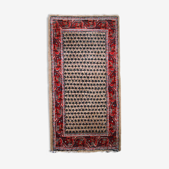 Vintage Indian Carpet Seraband handmade 65cm x 125cm 1970s, 1C801