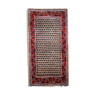Vintage Indian Carpet Seraband handmade 65cm x 125cm 1970s, 1C801