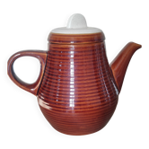 Théière à rayures vintage en grès