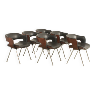 Set of six Oxford chairs by Martin Grierson for Arflex, 1963