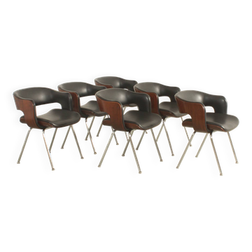 Set of six Oxford chairs by Martin Grierson for Arflex, 1963