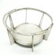 Postmodernist sugar bowl, glass, silver-plated brass, Poland, 1970s