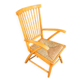 Vintage mid-century Dutch wooden spindle lounge chair by Vero Stoel / 1920s