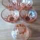 6 small vintage pink glass dessert bowls.