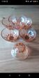 6 small vintage pink glass dessert bowls.
