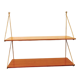 Modular shelves, laminated wood, gilded metal, 1960
