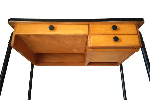 Vintage desk 60' wood and metal FORBO