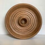 Thick round wooden candle holder