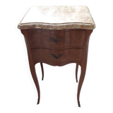 Rosewood nightstand. Marble top. 2 Drawers.