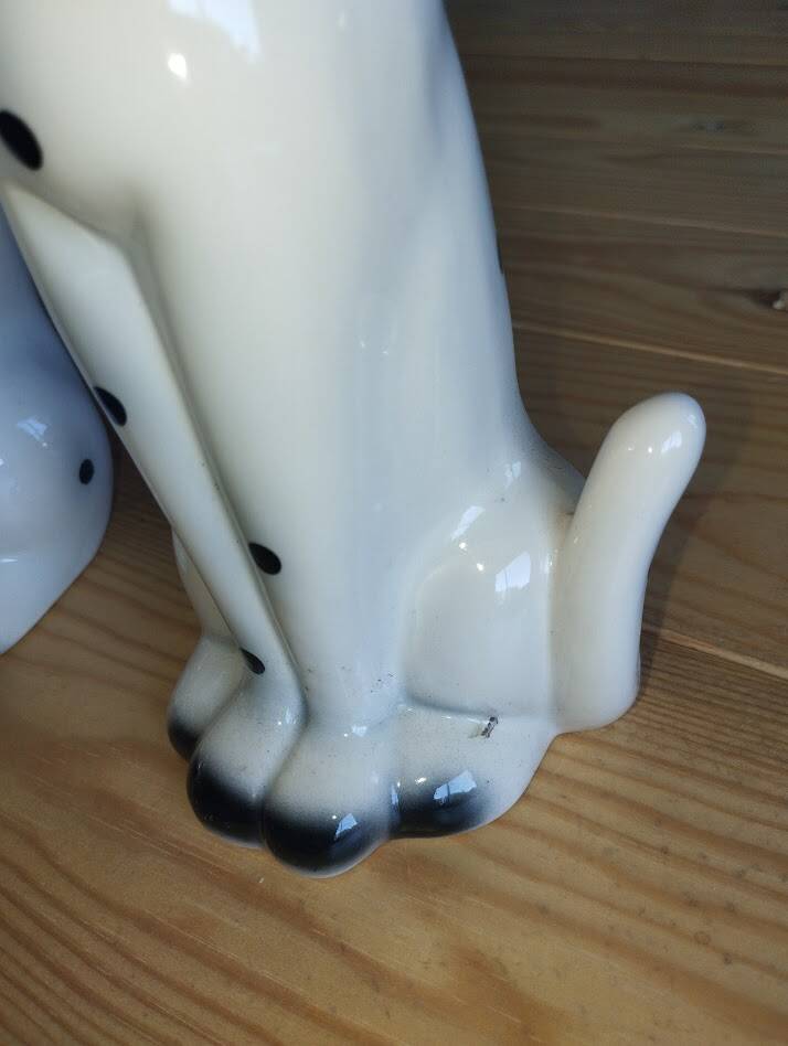 Paire de chiens dalmatiens vintage